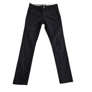 Perruzo Premium‎ Chino Pants Men's 31x30 Black Flat Front Cotton Slim Fit EUC